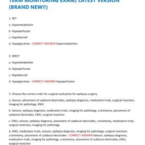 CLTM EXAM 2025-2026 WITH 100 QUESTIONS AND CORRECT VERIFIED ANSWERS CLTM CERTIFICATION EXAM (CERTIFICATION FOR LONG TERM MONITORING EXAM) LATEST VERSION (BRAND NEW!!)