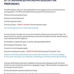 D115 OA / WGU D115 OA PREP TEST BANK 2025/2026 WITH 450 REAL EXAM QUESTIONS AND CORRECT ANSWERS WITH RATIONALES/ WGU D115 ADVANCED PATHOPHYSIOLOGY OA PREP(NEW!)
