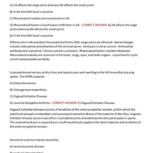 D115 OA / WGU D115 OA PREP TEST BANK 2025/2026 WITH 450 REAL EXAM QUESTIONS AND CORRECT ANSWERS WITH RATIONALES/ WGU D115 ADVANCED PATHOPHYSIOLOGY OA PREP(NEW!) - Image 2