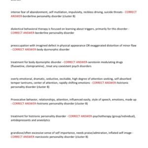 PA PSYCHIATRY EOR 2025-2026 LATEST ACTUAL EXAM 2 TEST BANK WITH 250 REAL EXAM QUESTIONS WITH 100% CORRECT VERIFIED ANSWERS GRADED A+/ PSYCH EOR PAEA LATEST EXAM NEW!! - Image 2