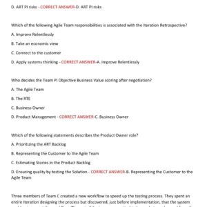 AGILE SAFe 6.0 CERTIFICATION ACTUAL EXAM WITH 200 EXAM QUESTIONS AND ANSWERS (100% CORRECT VERIFIED ANSWERS) GUARANTEED PASS. 2025-2026 - Image 2