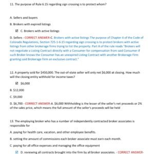 COLORADO PSI REAL ESTATE ACTUAL EXAM WITH 130 REAL EXAM QUESTIONS AND 100% CORRECT ANSWERS WITH RATIONALES(GUARANTEED PASS) COLORADO REAL ESTATE PSI ACTUAL EXAM QUESTIONS WITH CORRECT ANSWERS (BRAND NEW!!) - Image 4