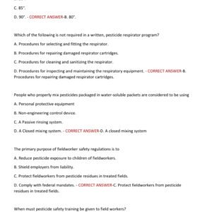 QAL LAWS AND REGULATIONS EXAM PREP(QAL- QUALIFIED APPLICATOR LICENSE) 2025/2026 WITH 150 EXAM REVIEW QUESTIONS AND CORRECT ANSWERS / QAL LAWS AND REGULATIONS PRACTICE QUESTIONS AND ANSWERS (BRAND NEW!!) - Image 2