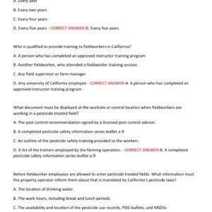 QAL LAWS AND REGULATIONS EXAM PREP(QAL- QUALIFIED APPLICATOR LICENSE) 2025/2026 WITH 150 EXAM REVIEW QUESTIONS AND CORRECT ANSWERS / QAL LAWS AND REGULATIONS PRACTICE QUESTIONS AND ANSWERS (BRAND NEW!!) - Image 3