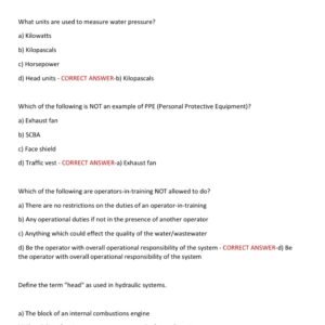 WATER TREATMENT OIT TEST WITH 100 QUESTIONS AND CORRECT ANSWERS/ WATER TREATMENT OPERATOR IN TRAINING PRACTICE TEST LATEST 2025/2026 (NEWEST!)