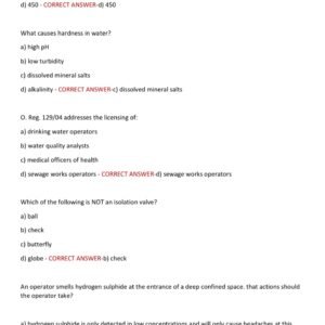 WATER TREATMENT OIT TEST WITH 100 QUESTIONS AND CORRECT ANSWERS/ WATER TREATMENT OPERATOR IN TRAINING PRACTICE TEST LATEST 2025/2026 (NEWEST!) - Image 3