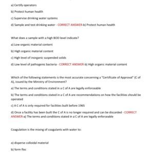 WATER TREATMENT OIT TEST WITH 100 QUESTIONS AND CORRECT ANSWERS/ WATER TREATMENT OPERATOR IN TRAINING PRACTICE TEST LATEST 2025/2026 (NEWEST!) - Image 2