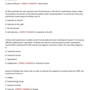 PSI FNP CERTIFICATION 2025 LATEST EXAM WITH 150 QUESTIONS AND CORRECT ANSWERS (100% VERIFIED ANSWERS)/ PSI FNP CERTIFICATION REAL EXAM QUESTIONS AND ANSWERS (BRAND NEW!!) - Image 2