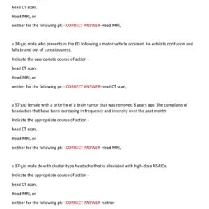 Neuro System FITZGERALD NP CERTIFICATION EXAM 2025 PRACTICE 100 QUESTIONS WITH 100% CORRECT ANSWERS WITH RATIONALES/ FITZGERALD NURSE PRACTITIONER CERTIFICATION EXAM 2025/2026 (BRAND NEW!!) - Image 3