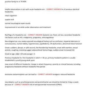 Neuro System FITZGERALD NP CERTIFICATION EXAM 2025 PRACTICE 100 QUESTIONS WITH 100% CORRECT ANSWERS WITH RATIONALES/ FITZGERALD NURSE PRACTITIONER CERTIFICATION EXAM 2025/2026 (BRAND NEW!!) - Image 2