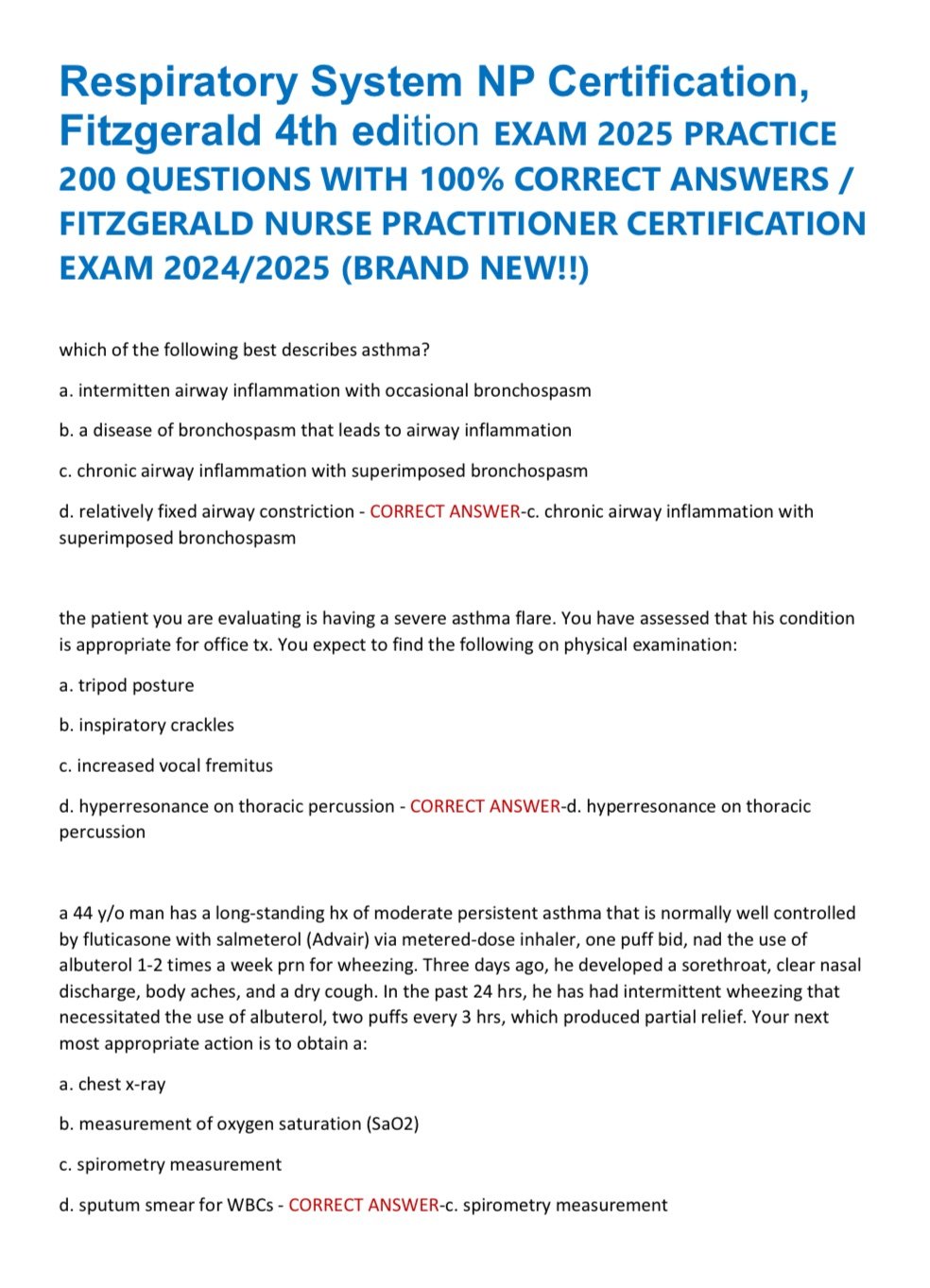 respiratory-system-np-certification-fitzgerald-4th-edition-exam-2025