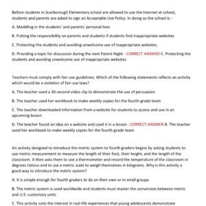 TEXES PPR EXAM 2025 EC-12 (160) REAL EXAM WITH 150+ QUESTIONS AND CORRECT ANSWERS GRADED A/ TEXAS PEDAGOGY AND PROFESSIONAL RESPONSIBILITIES EXAM LATEST 2025-2026 (BRAND NEW!!) - Image 4