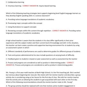 TEXES PPR EXAM 2025 EC-12 (160) REAL EXAM WITH 150+ QUESTIONS AND CORRECT ANSWERS GRADED A/ TEXAS PEDAGOGY AND PROFESSIONAL RESPONSIBILITIES EXAM LATEST 2025-2026 (BRAND NEW!!) - Image 3