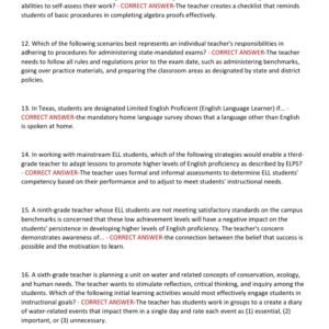 TEXES PPR EXAM 2025-2026 EC-12 (160) REAL EXAM TEST BANK WITH 300+ QUESTIONS AND CORRECT ANSWERS GRADED A/ TEXAS PEDAGOGY AND PROFESSIONAL RESPONSIBILITIES EXAM LATEST 2025 (BRAND NEW!!) - Image 4