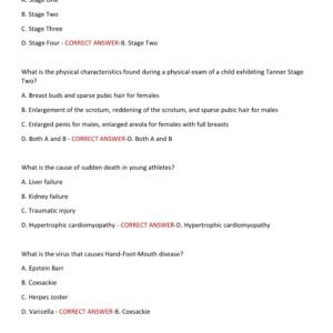 NURS 629 PEDIATRICS ACTUAL EXAM LATEST 2025/2026 WITH 200+ REAL EXAM QUESTIONS AND CORRECT ANSWERS/ MARYVILLE NURS 629 ACTUAL EXAM 1 PEDS REVIEW TEST BANK (100% CORRECT) NEW! - Image 3