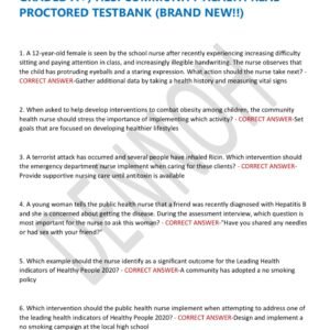 COMMUNITY HEALTH HESI 2025/2026 ACTUAL LATEST EXAM TESTBANK WITH 350 QUESTIONS & ANSWERS (100% CORRECT & VERIFIED ANSWERS GRADED A+) HESI COMMUNITY HEALTH REAL PROCTORED TESTBANK (BRAND NEW!!)