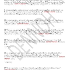 COMMUNITY HEALTH HESI 2025/2026 ACTUAL LATEST EXAM TESTBANK WITH 350 QUESTIONS & ANSWERS (100% CORRECT & VERIFIED ANSWERS GRADED A+) HESI COMMUNITY HEALTH REAL PROCTORED TESTBANK (BRAND NEW!!) - Image 4