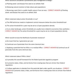 MDARD MICHIGAN CORE PESTICIDE APPLICATOR EXAM 400+ QUESTIONS AND WELL ELABORATED ANSWERS TOP RATED VERSION FOR ALREADY A+ GRADED|NEW!{REVISED} - Image 2
