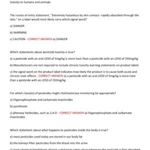MDARD MICHIGAN CORE PESTICIDE APPLICATOR EXAM 400+ QUESTIONS AND WELL ELABORATED ANSWERS TOP RATED VERSION FOR ALREADY A+ GRADED|NEW!{REVISED} - Image 3