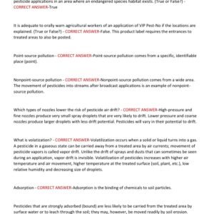 MDARD MICHIGAN CORE PESTICIDE APPLICATOR EXAM 400+ QUESTIONS AND WELL ELABORATED ANSWERS TOP RATED VERSION FOR ALREADY A+ GRADED|NEW!{REVISED} - Image 5