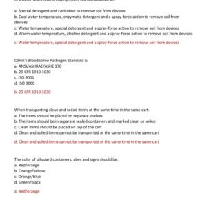 CRCST CERTIFICATION FINAL EXAM 2025 WITH 400+ ACTUAL EXAM QUESTIONS AND CORRECT ANSWERS/ CRCST STERILE PROCESSING FINAL EXAM 2025 / HSPA CRCST EXAM TEST BANK 2025/2026 (BRAND NEW!!) - Image 4