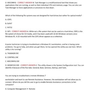 Windows Operating Systems ACTUAL EXAM 160 QUESTIONS AND CORRECT ANSWERS 2025-206 LATEST ALREADY GRADED A+ - Image 2