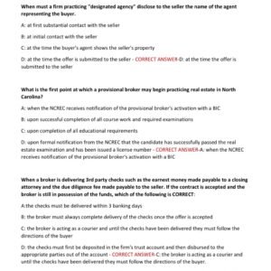 NORTH CALORINA {NC} Real Estate State Portion ACTUAL Exam 100 QUESTIONS AND CORRECT ANSWERS 2025-2026 GRADED A+