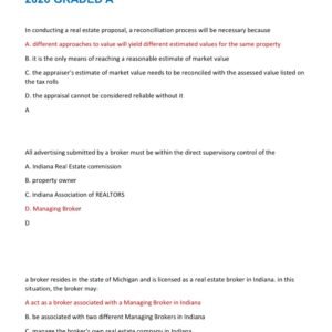 INDIANA Real Estate State Portion ACTUAL Exam 100 QUESTIONS AND CORRECT ANSWERS 2025-2026 GRADED A