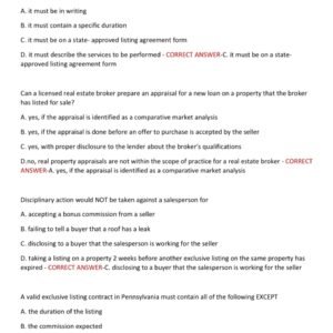 Pennsylvania Real Estate State Portion ACTUAL Exam 100 QUESTIONS AND CORRECT ANSWERS 2025-2026 GRADED A+ - Image 2