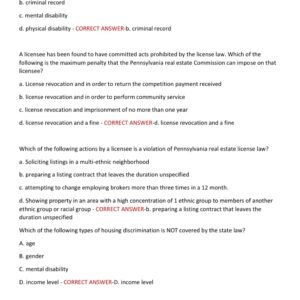Pennsylvania Real Estate State Portion ACTUAL Exam 100 QUESTIONS AND CORRECT ANSWERS 2025-2026 GRADED A+ - Image 4