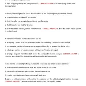 Pennsylvania Real Estate State Portion ACTUAL Exam 100 QUESTIONS AND CORRECT ANSWERS 2025-2026 GRADED A+ - Image 5