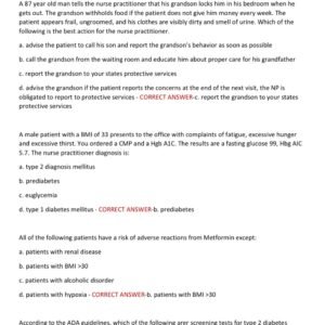New 2025 NR 601 Final Exam Prep With 170 Real Exam Questions and Correct Answers (100% Correct Answers Graded A+ Chamberlain) NR601 FINAL Exam 2025/ Nr 601 Final Exam 2025 - Image 2