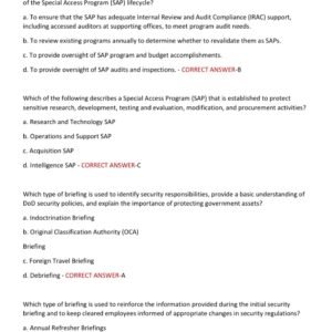 SFPC EXAM 2025 WITH 150 ACTUAL EXAM QUESTIONS AND CORRECT ANSWERS (VERIFIED ANSWERS) SECURITY FUNDAMENTALS PROFESSIONAL CERTIFICATION (SFPC) REAL EXAM (BRAND NEW!!) - Image 4