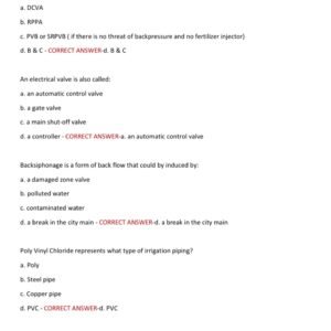 IRRIGATOR LICENSE EXAM WITH 350 ACTUAL EXAM QUESTIONS AND CORRECT VERIFIED ANSWERS (100% CORRECT ANSWERS) 2025-2026/ IRRIGATOR LICENSE EXAM GRADED A+ - Image 2