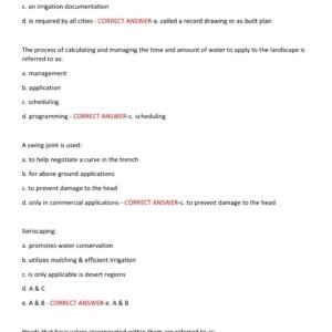 TEXAS IRRIGATOR LICENSE EXAM WITH 350 ACTUAL EXAM QUESTIONS AND CORRECT VERIFIED ANSWERS (100% CORRECT ANSWERS) / TCEQ IRRIGATOR LICENSE EXAM 2025-2026 MOST TEST QUESTIONS COVERED - Image 3