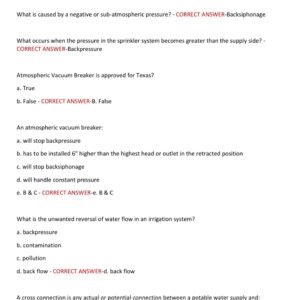 TEXAS IRRIGATOR LICENSE EXAM WITH 350 ACTUAL EXAM QUESTIONS AND CORRECT VERIFIED ANSWERS (100% CORRECT ANSWERS) / TCEQ IRRIGATOR LICENSE EXAM 2025-2026 MOST TEST QUESTIONS COVERED - Image 2