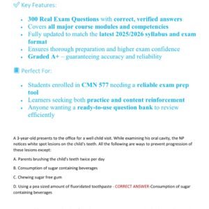 CMN 577 Final Fall ACTUAL EXAM 300 VERIFIED QUESTIONS AND CORRECT ANSWERS 2025-2026 LATEST ALREADY GRADED A+