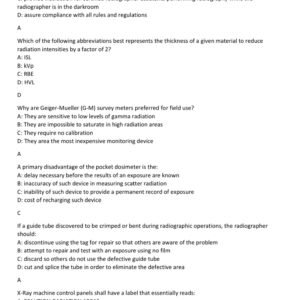 ASNT IRRSP Certification practice exam with 100 questions and correct answers (100% correct answers)/ Industrial Radiography Radiation Safety Personnel IRRSP EXAM latest 2025 (brand new!) - Image 2