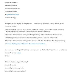 COACHING PRINCIPLES FINAL EXAM NEWEST 2025-2026 ACTUAL EXAM 170 QUESTIONS AND CORRECT ANSWERS (VERIFIED ANWERS) |ALREADY GRADED A+ - Image 2