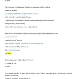 COACHING PRINCIPLES FINAL EXAM NEWEST 2025-2026 ACTUAL EXAM 170 QUESTIONS AND CORRECT ANSWERS (VERIFIED ANWERS) |ALREADY GRADED A+ - Image 3