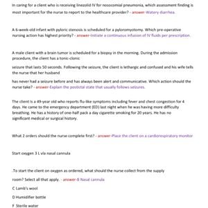 HESI PN EXIT V3 NEWEST 2025-2026 ACTUAL EXAM ALL 180 AND CORRECT DETAILED ANSWERS WITH RATIONALES (VERIFIED ANSWERS) |ALREADY GRADED A+ - Image 3