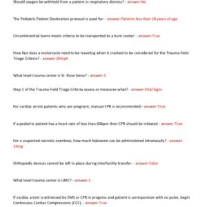 SNHD EMT PARAMEDIC PROTOCOL EXAM LATEST 2025-2026ACTUAL EXAM 300 QUESTIONS AND CORRECT DETAILED ANSWERS (VERIFIED ANSWERS) |ALREADY GRADED A+ - Image 3