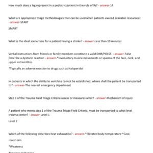 SNHD EMT PARAMEDIC PROTOCOL EXAM LATEST 2025-2026ACTUAL EXAM 300 QUESTIONS AND CORRECT DETAILED ANSWERS (VERIFIED ANSWERS) |ALREADY GRADED A+ - Image 2