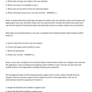 SFDCADMIN 201(2025-2026) EXAM 270 QUESTIONS AND CORRECT ANSWERS (100% VERIFIED ANSWERS) |AGRADE - Image 4