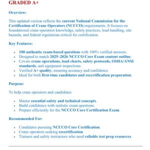 NCCCO CORE EXAM 2025-2026 ACTUAL EXAM 100 QUESTIONS AND CORRECT ANSWERS) |ALREADY GRADED A+