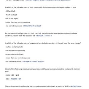 CHEM 120 WEEK 8 FINAL EXAM LATEST VERSION 2025-2026 ACTUAL EXAM 140 QUESTIONS AND CORRECT ANSWERS) |ALREADY GRADED A+ - Image 2