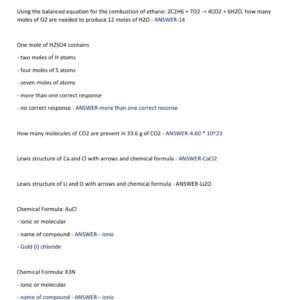 CHEM 120 WEEK 8 FINAL EXAM LATEST VERSION 2025-2026 ACTUAL EXAM 140 QUESTIONS AND CORRECT ANSWERS) |ALREADY GRADED A+ - Image 3