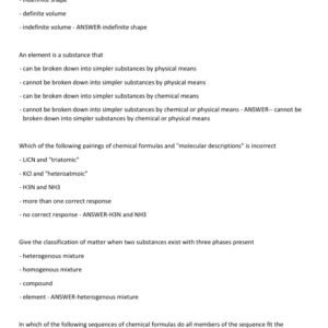 CHEM 120 WEEK 8 FINAL EXAM LATEST VERSION 2025-2026 ACTUAL EXAM 140 QUESTIONS AND CORRECT ANSWERS) |ALREADY GRADED A+ - Image 4