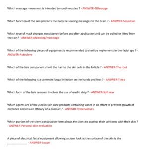 WASHINGTON STATE ESTHETICIAN WRITTEN EXAM 2025-2026 ACTUAL EXAM 150 QUESTIONS AND CORRECT VERIFIED ANSWERS) |ALREADY GRADED A+ - Image 2