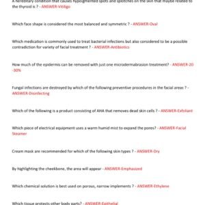 WASHINGTON STATE ESTHETICIAN WRITTEN EXAM 2025-2026 ACTUAL EXAM 150 QUESTIONS AND CORRECT VERIFIED ANSWERS) |ALREADY GRADED A+ - Image 4